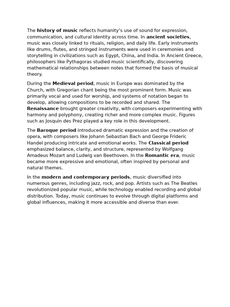 History of Music | PDF