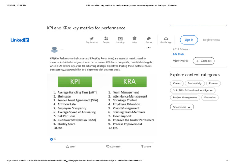 KPI and KRA_ Key Metrics for Performance _ ????? ??????? Posted on the ...