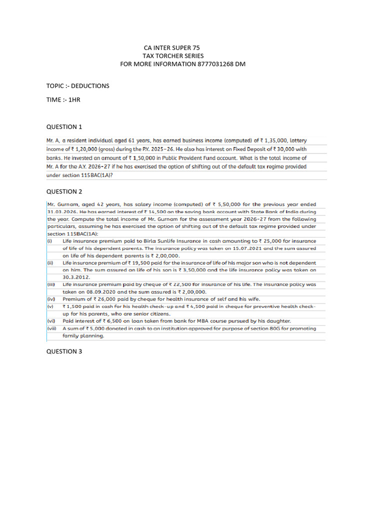 Deduction Test | PDF