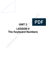 Unit 2 Lesson 9 The Keyboard Numbers