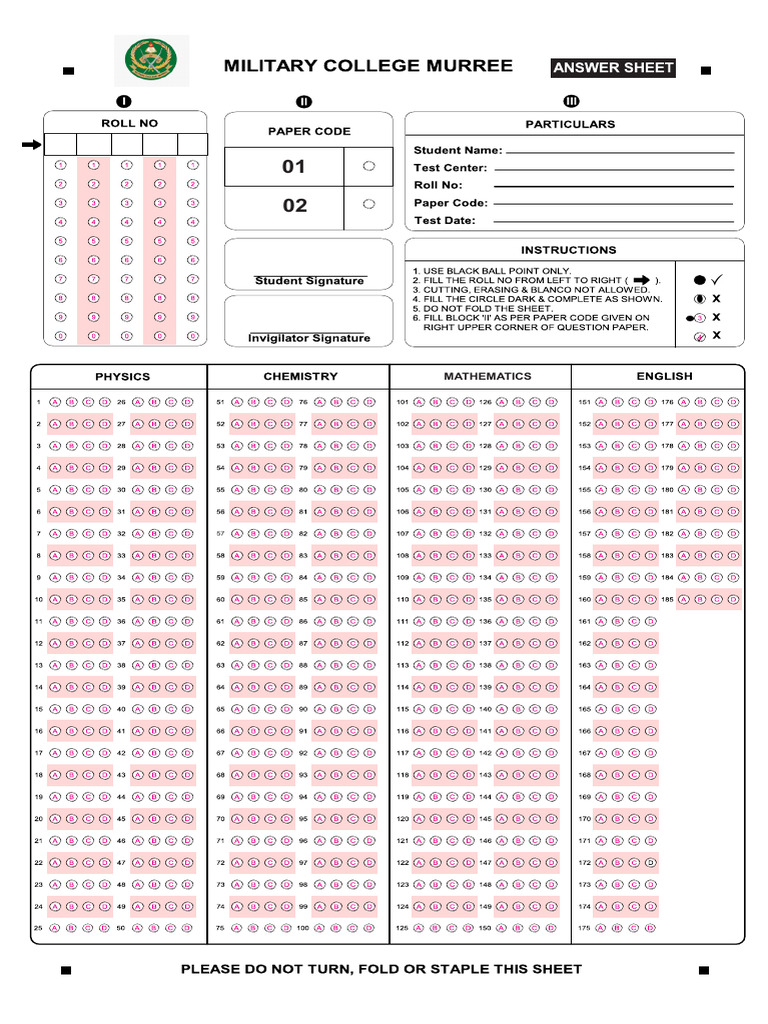OMR-Answersheet | PDF