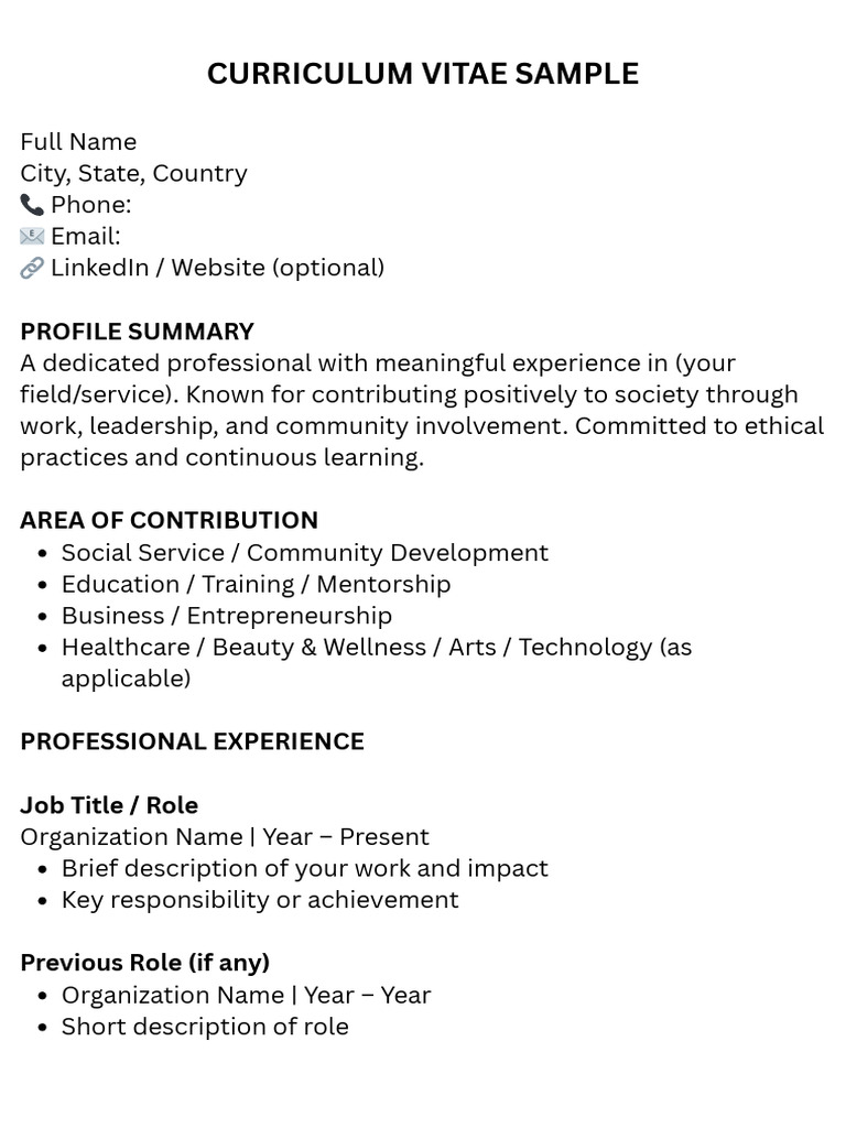 Professional CV Sample | PDF
