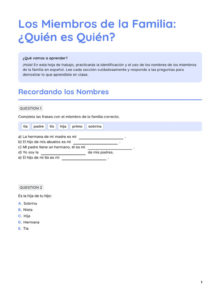 Los Miembros de La Familia | PDF