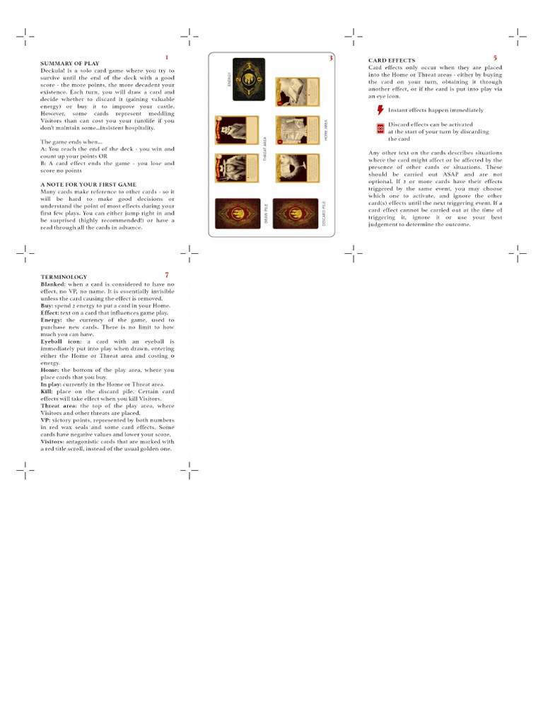 A4 Deckula Rules Cards 2026 | PDF