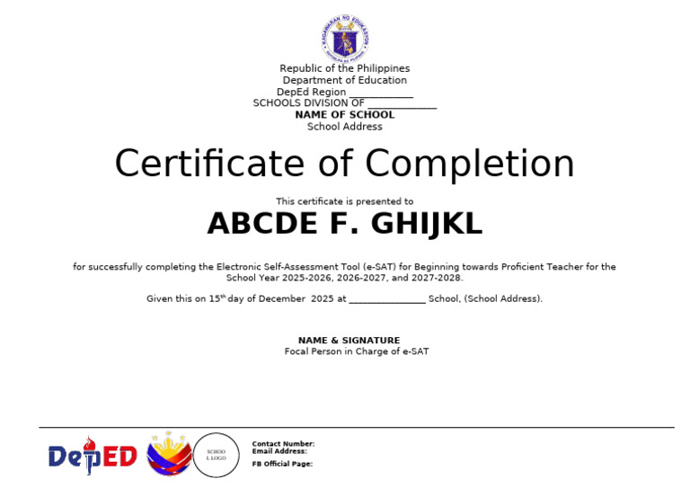 Obj. 14 Esat Certificate 2025-2026 | PDF