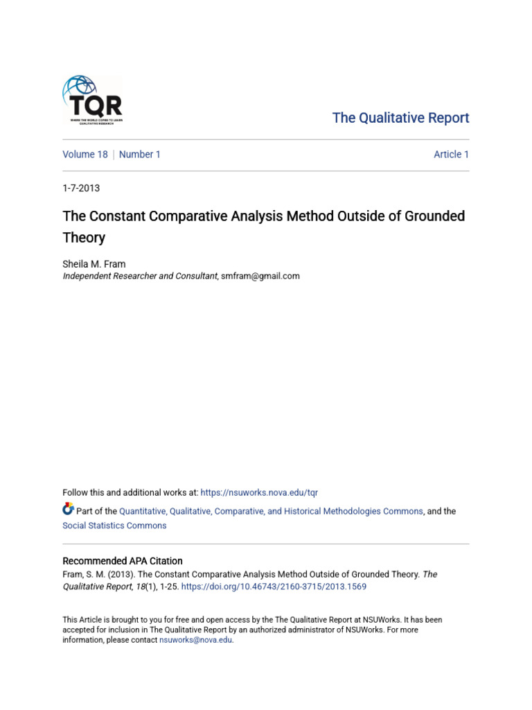 The Constant Comparative Analysis Method Outside of Grounded Theo | PDF