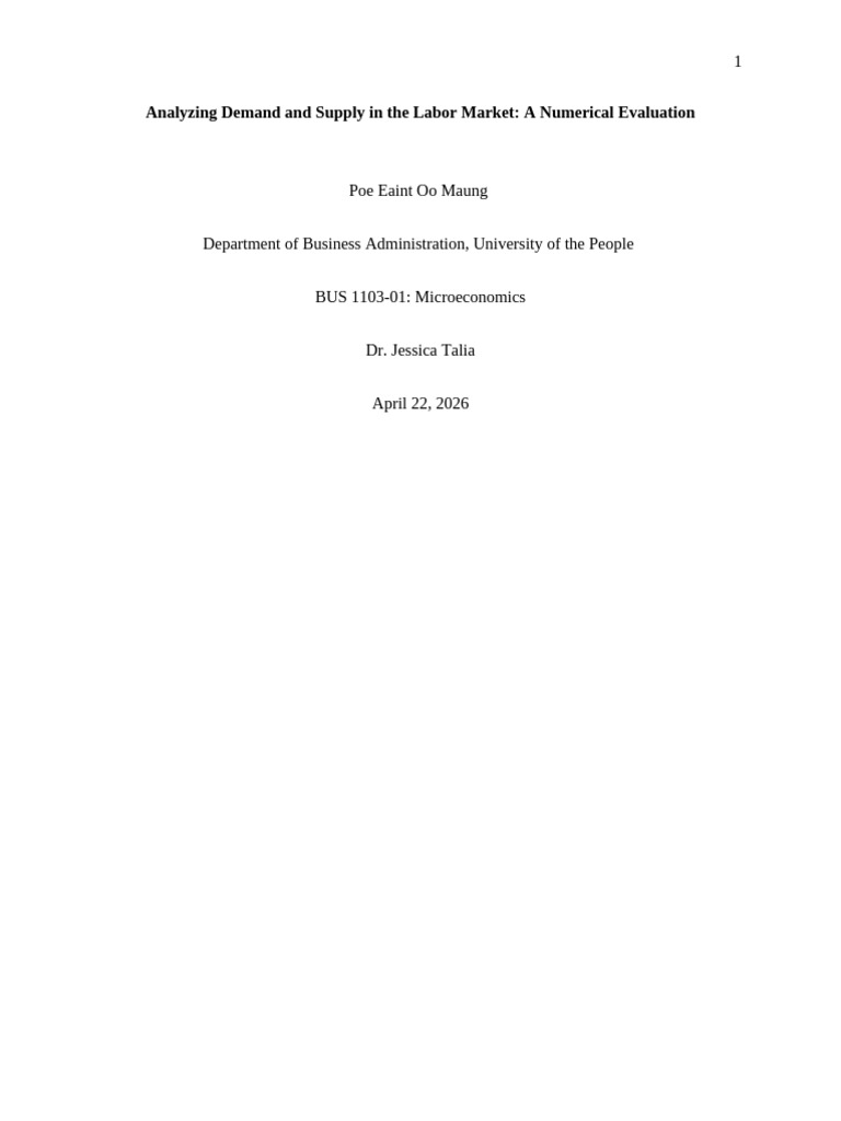 APA_Labor_Market_PERFECT | PDF | Labour Economics | Economic Equilibrium