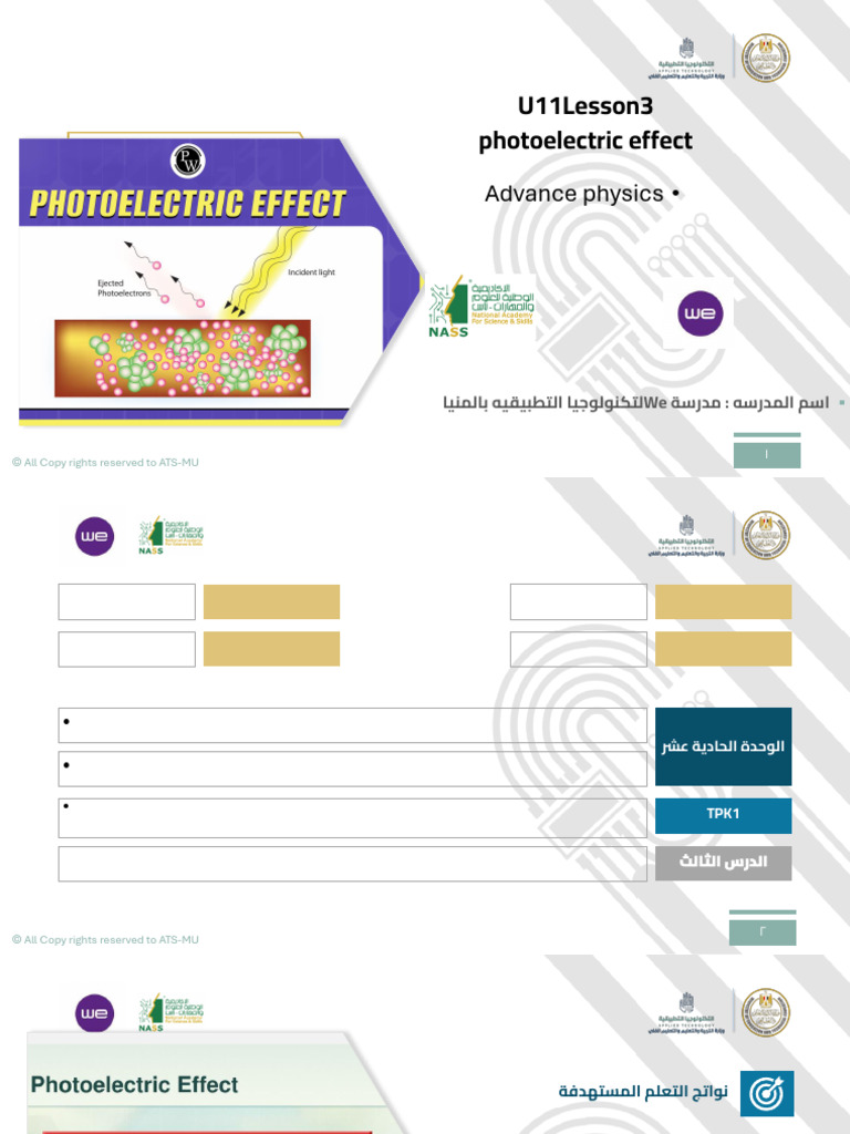 Unit 11 Lesson3 Photoelectric Effect | PDF | Photoelectric Effect ...