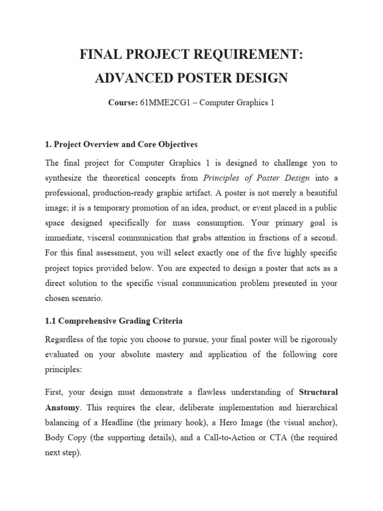 (CG1 Spring 2026) Final Project Requirement | PDF | Typography | Color