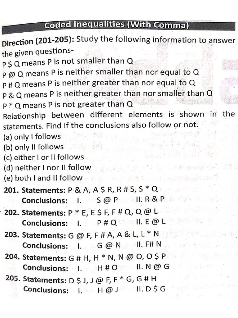 reasoning practice set | PDF