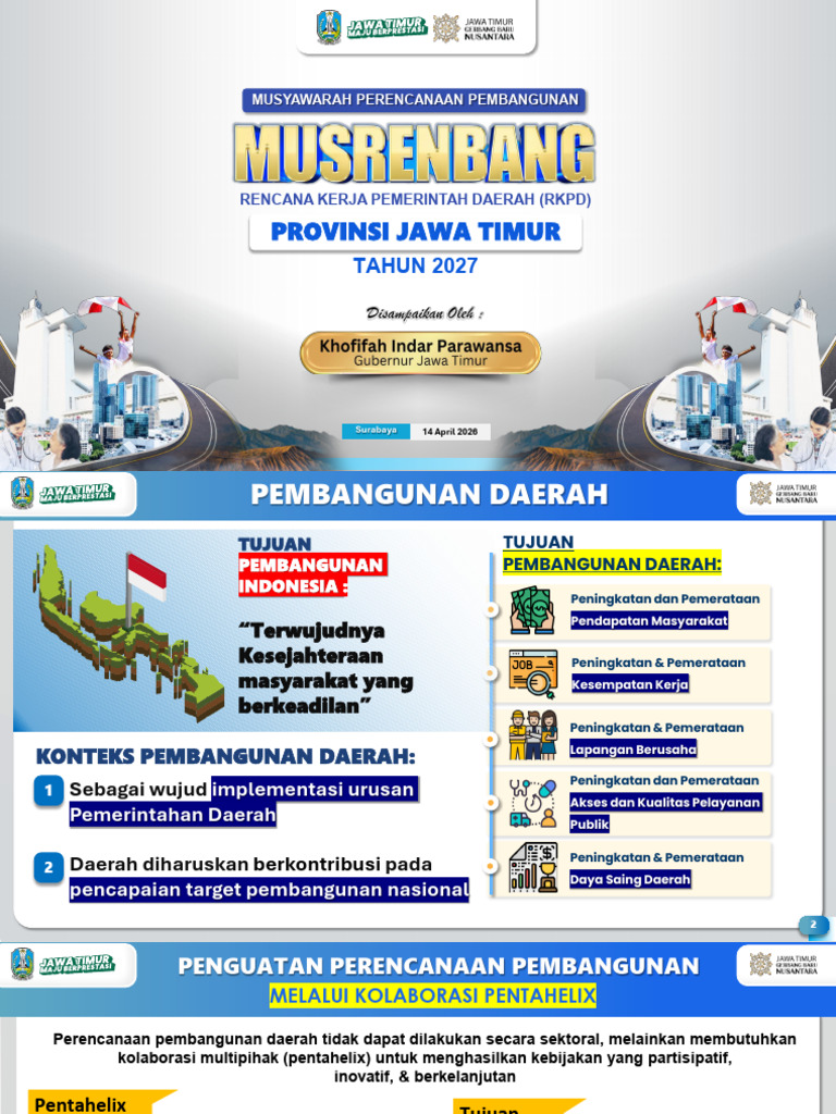 Materi Ibu Gubernur_Musrenbang RKPD 2027_14!04!2026 REV2 | PDF