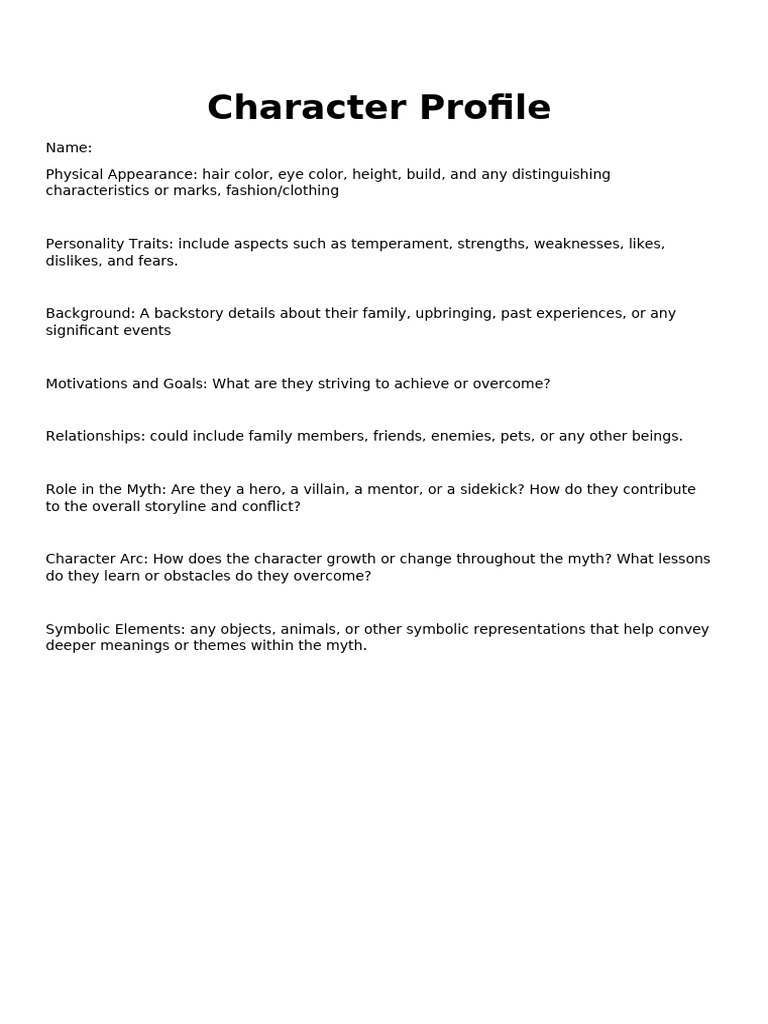 Character Profile | PDF
