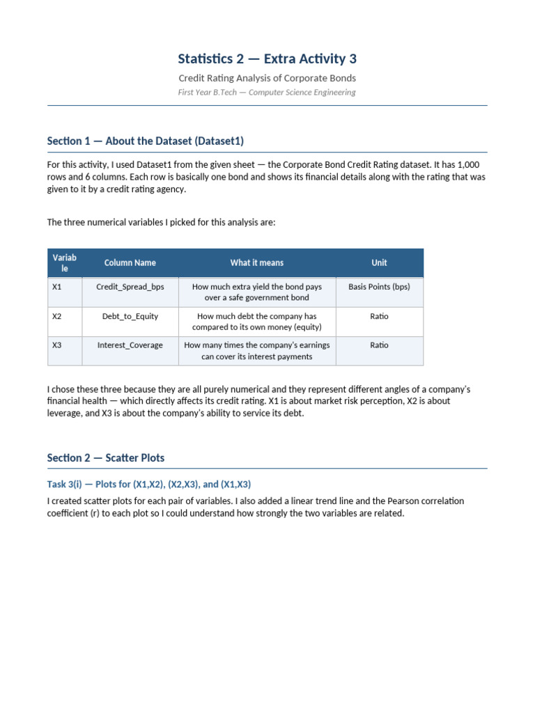 Extra Activity 3 Student | PDF | Standard Deviation | Variance
