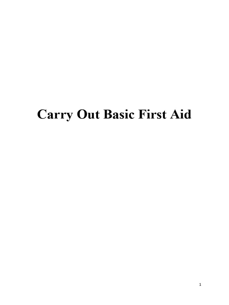 Unit-07 Carry Out Basic First Aid | PDF | First Aid | Physical Examination