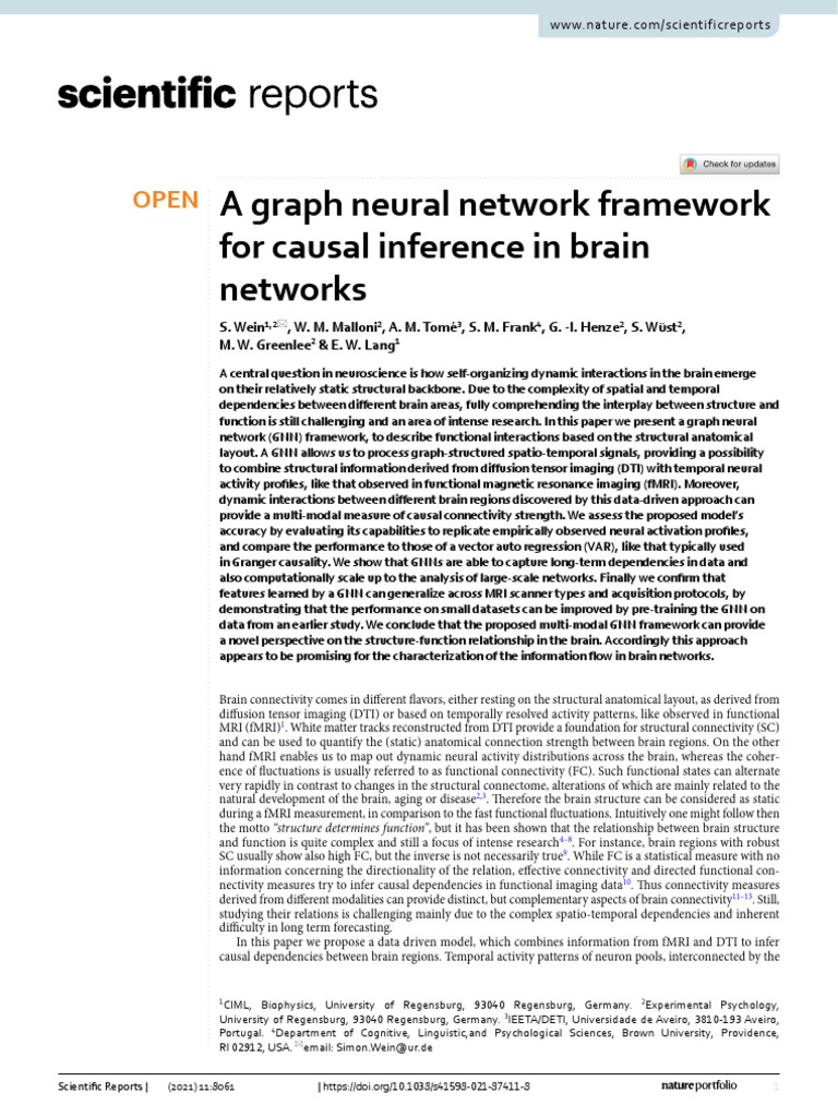 A Graph Neural Network Framework for Causal Inference in Brain Networks ...