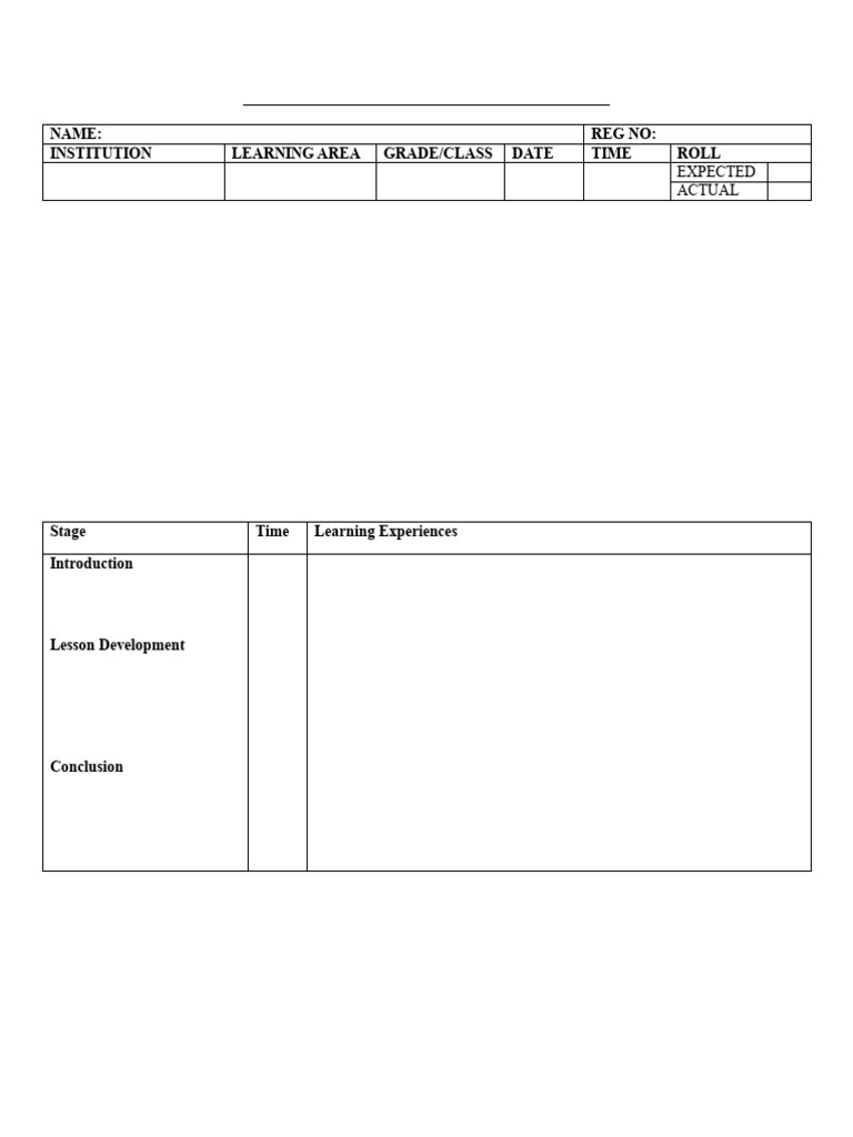 Lesson Plan Template | PDF