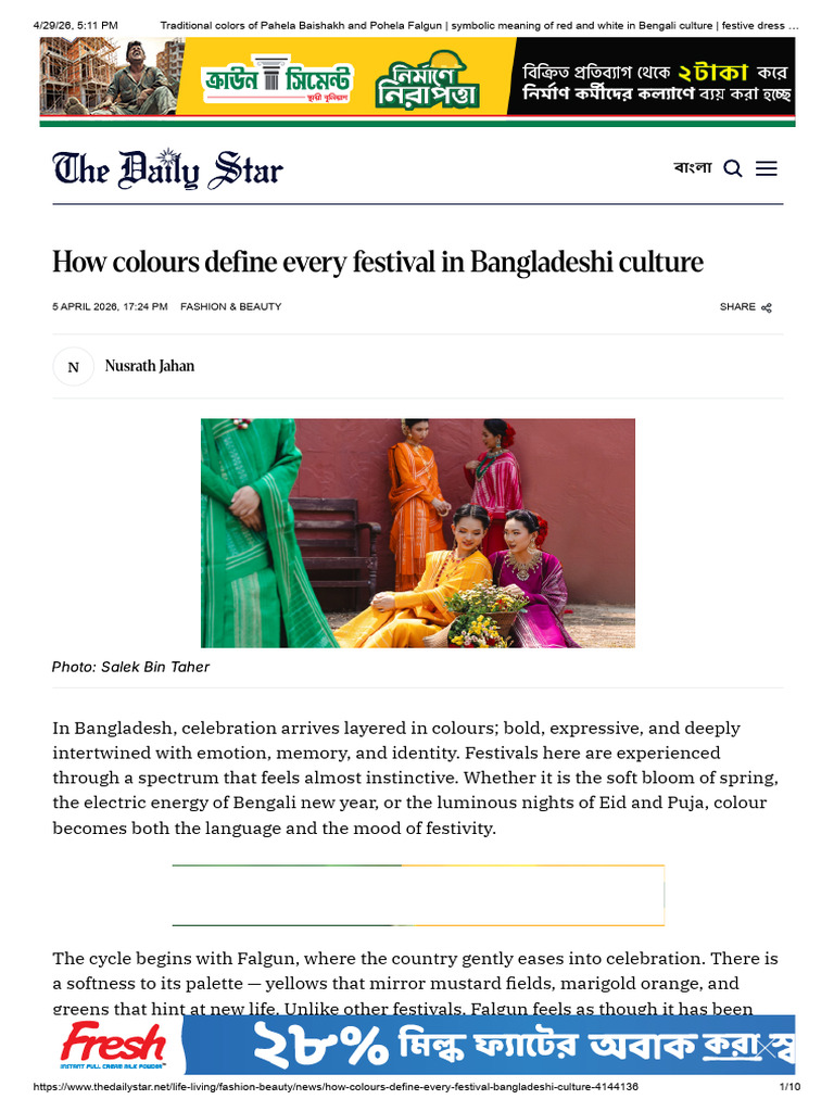 Colours and Festival Events in Bangladesh | PDF | Color | Bangladesh