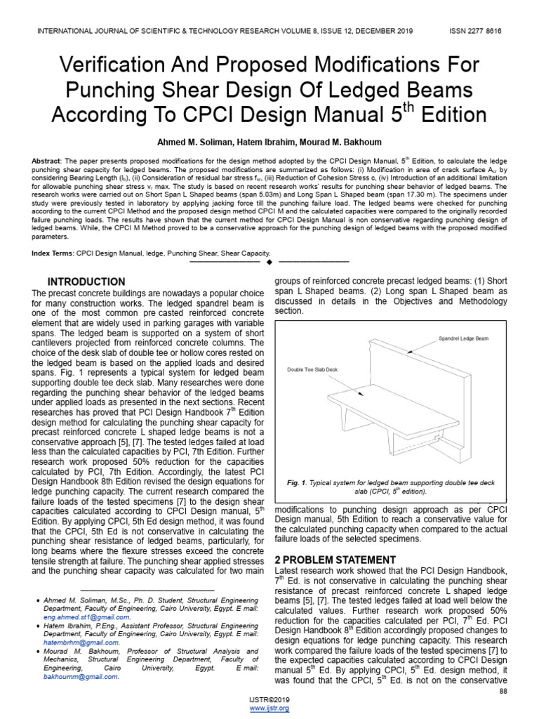Verification and Proposed Modifications for Punching Shear Design of ...
