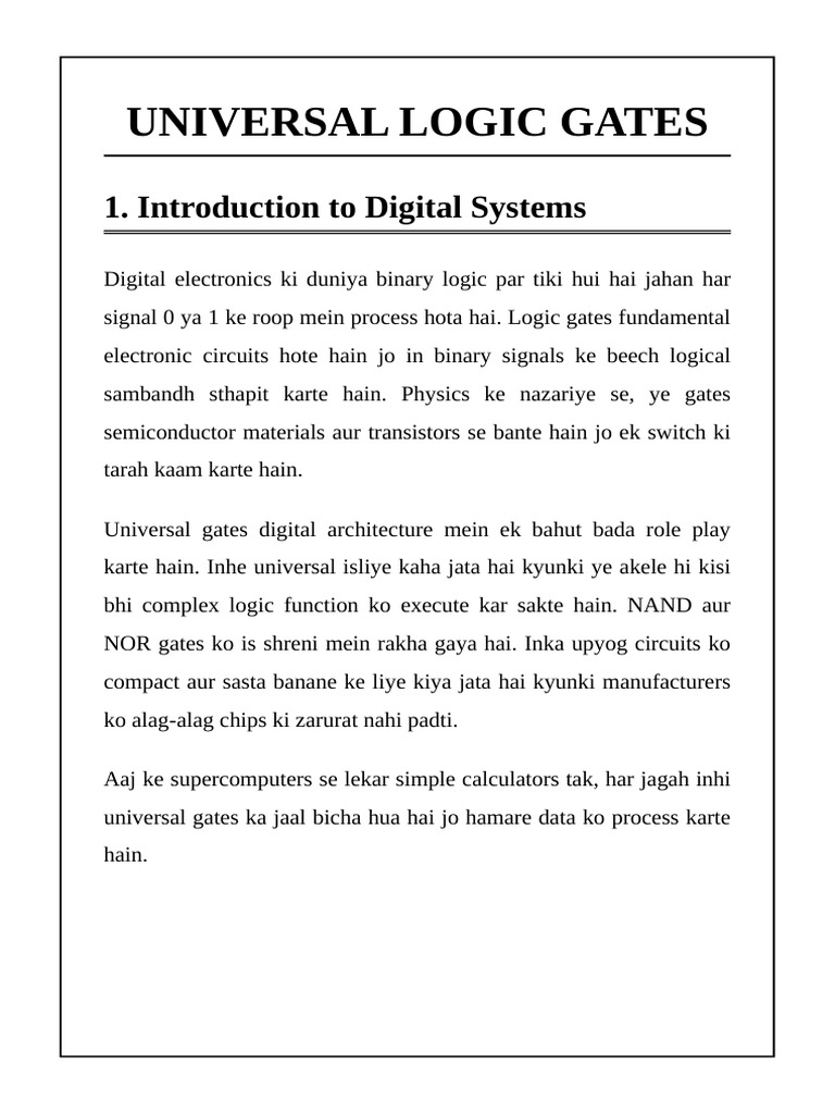 Universal Gates Project V3 Clean | PDF | Logic Gate | Integrated Circuit