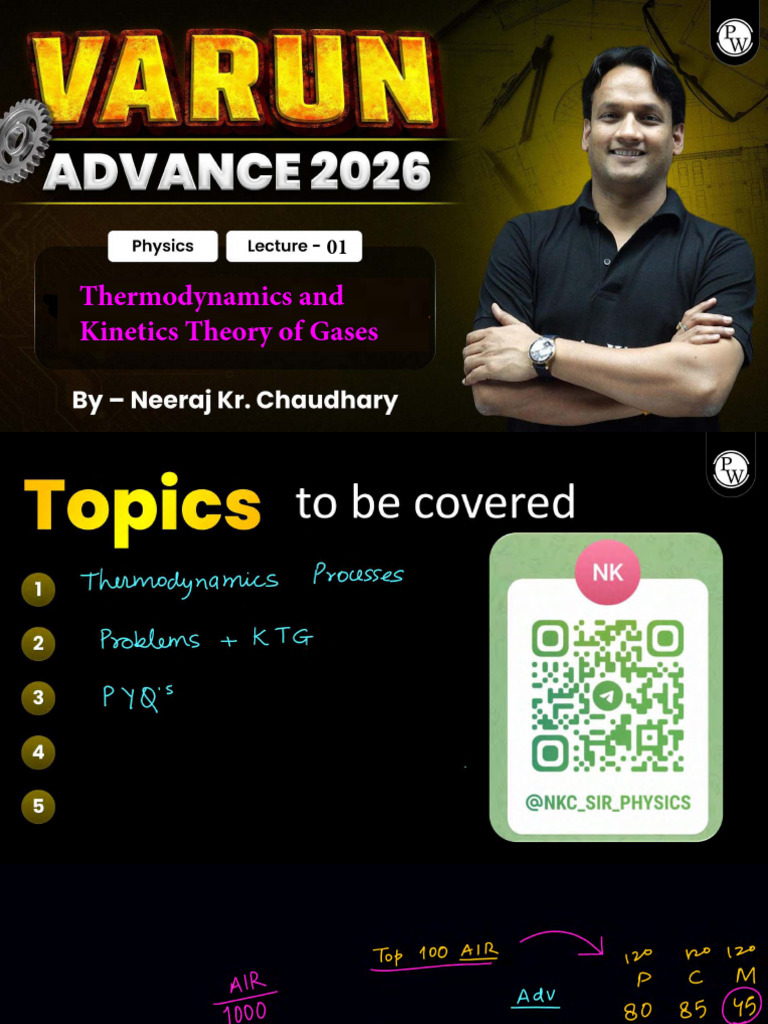 Thermodynamics and Kinetics Theory of Gases 01 Class Notes | PDF