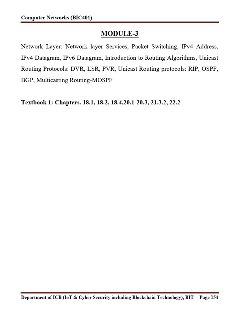 CN Module-3 Notes | PDF | Computer Network | Ip Address