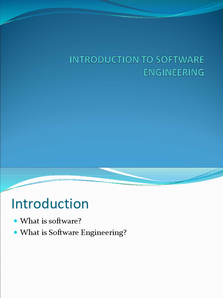 Introduction to Software Engineering | PDF | Software | Engineering
