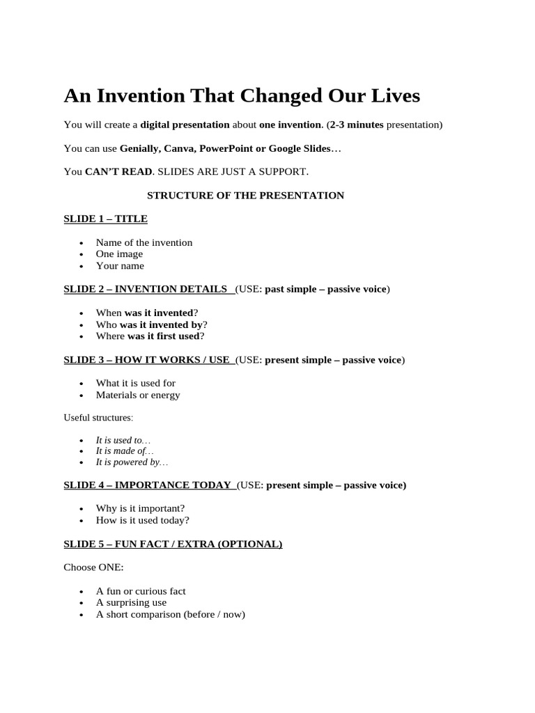 MY INVENTION Presentation | PDF