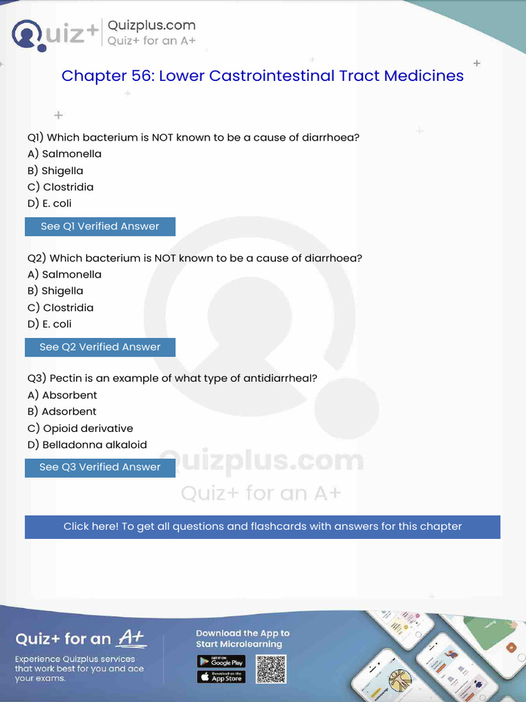 Which Bacterium is Not Known to Be a Cause of Diarrhoea | PDF ...
