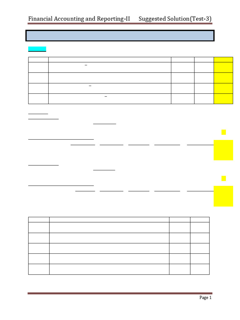 Suggested Solution Test-3 | PDF | Expense | Depreciation
