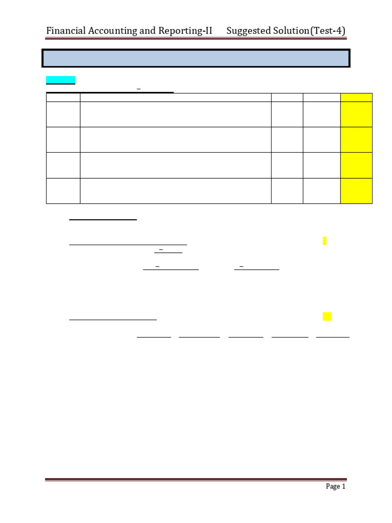 Suggested Solution Test-4 | PDF | Expense | Depreciation