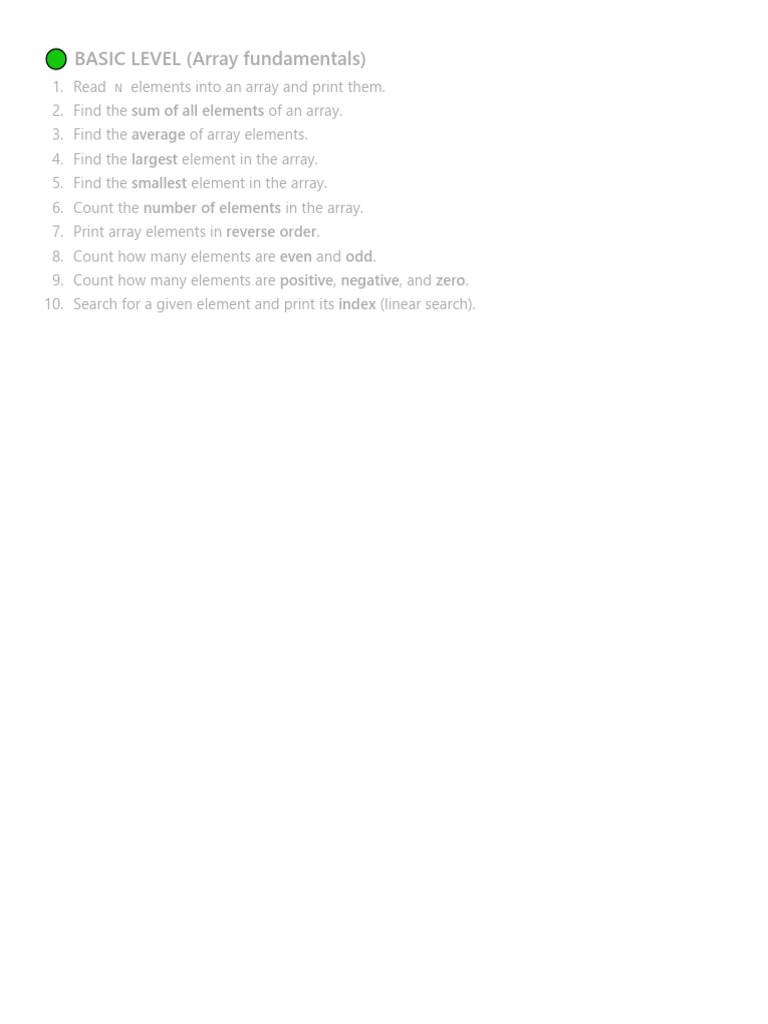 Basic 1D Array Questions | PDF