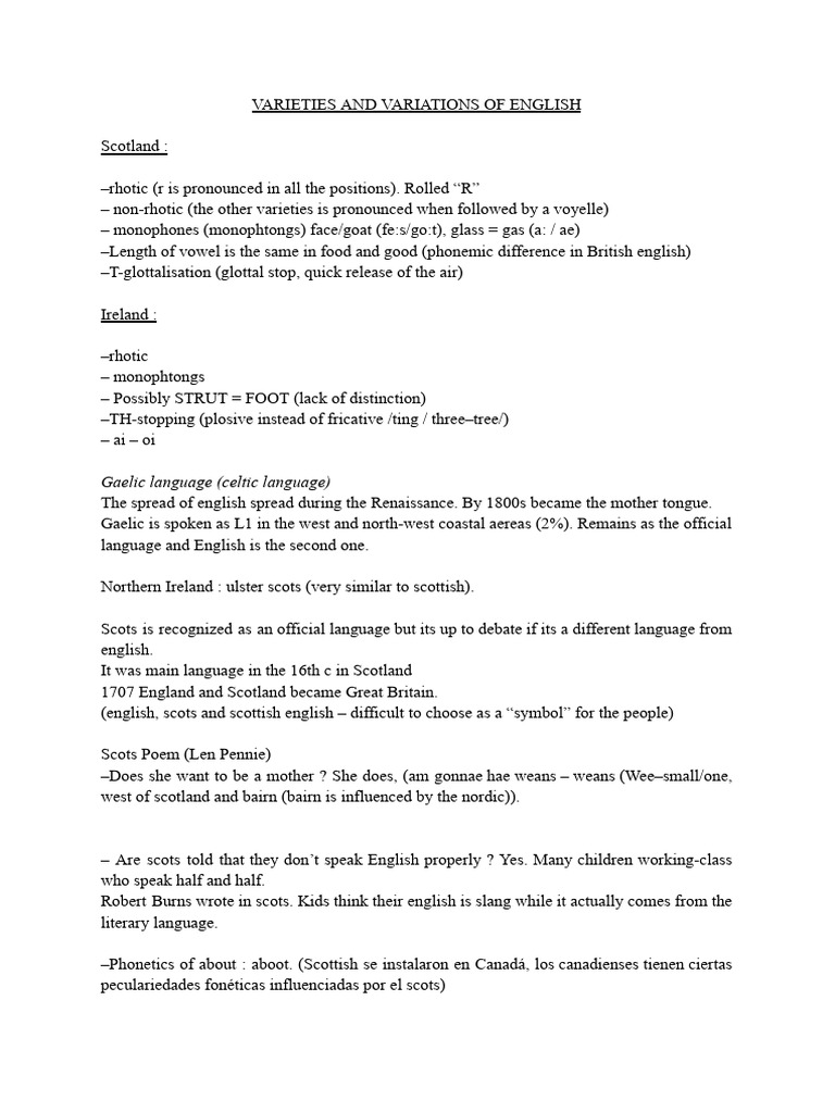 VARIETIES AND VARIATIONS OF ENGLISH | PDF | English Language | Mandarin ...