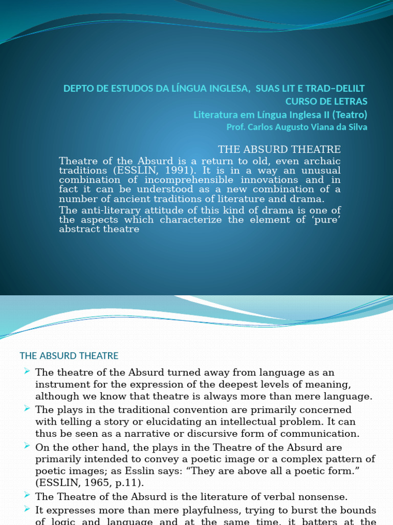 The Absurd Theatre | PDF | Samuel Beckett