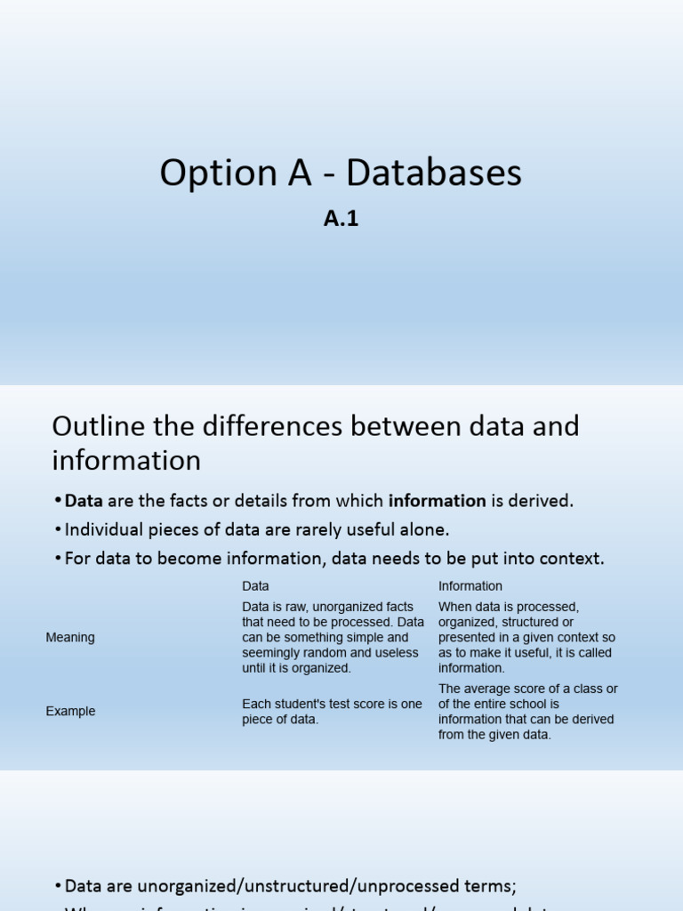 OptionA Databases 1-Final.pptx | PDF | Database Transaction | Acid