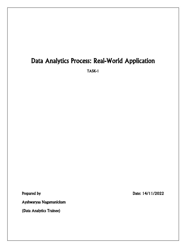 Data Analytics Process | PDF