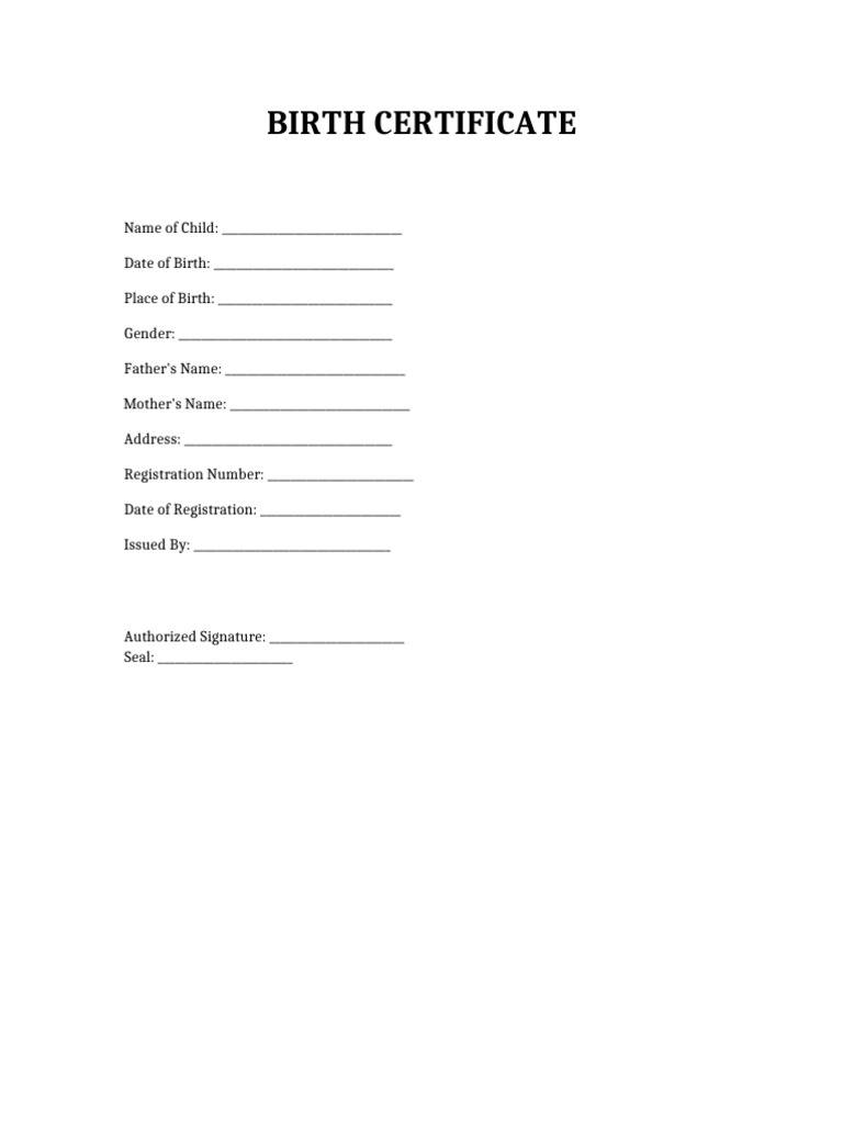 Birth Certificate Template | PDF