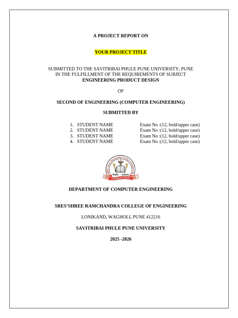 Epd Project Report Format Sem II 2026 | PDF