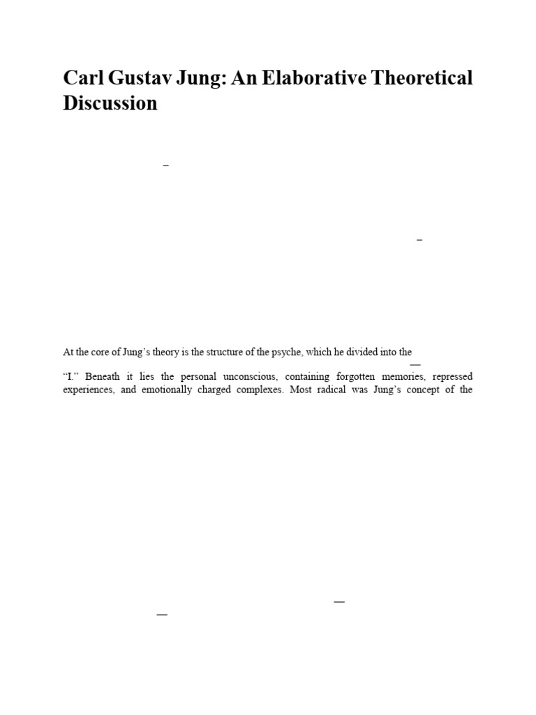 Carl Gustav Jung Elaborative | PDF | Carl Jung | Analytical Psychology