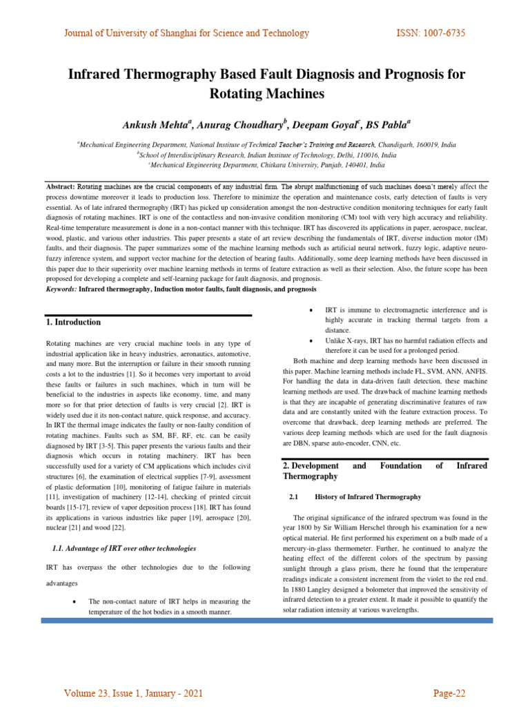 Infrared Thermography Based Fault Diagno | PDF | Electromagnetic ...
