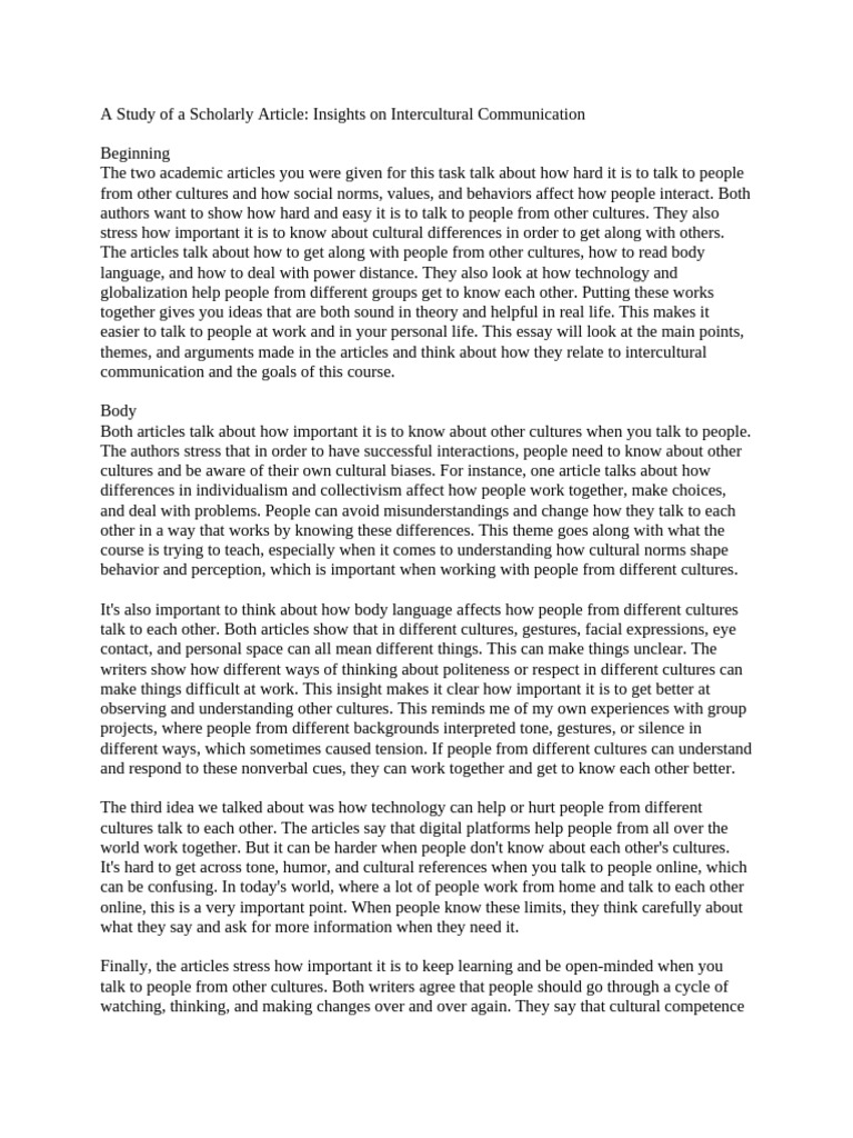 A Scholarly Article | PDF | Communication | Human Communication
