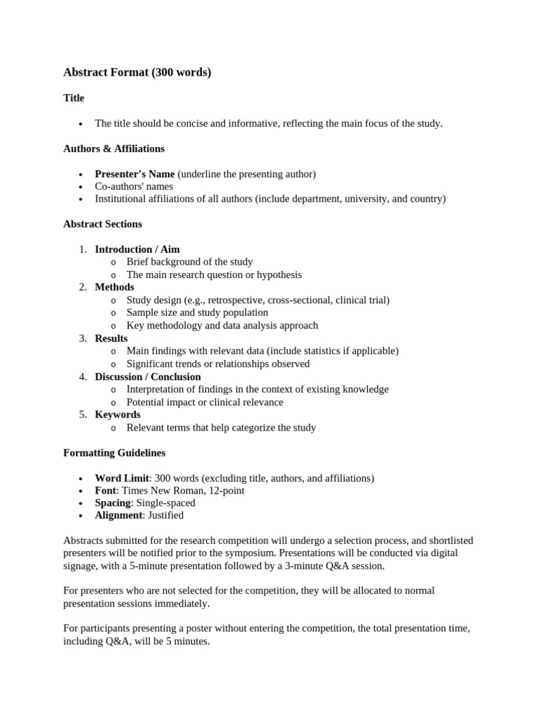 Abstract Format Research Article | PDF