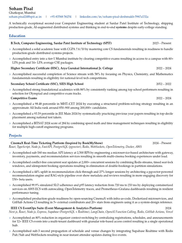 soham_pisal_resume | PDF | Computing | Software Engineering