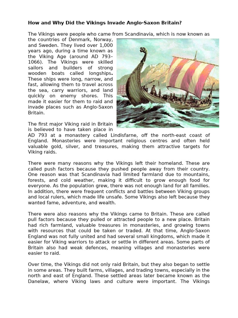 How and Why Did the Vikings Invade Anglo | PDF | Vikings | Viking Age
