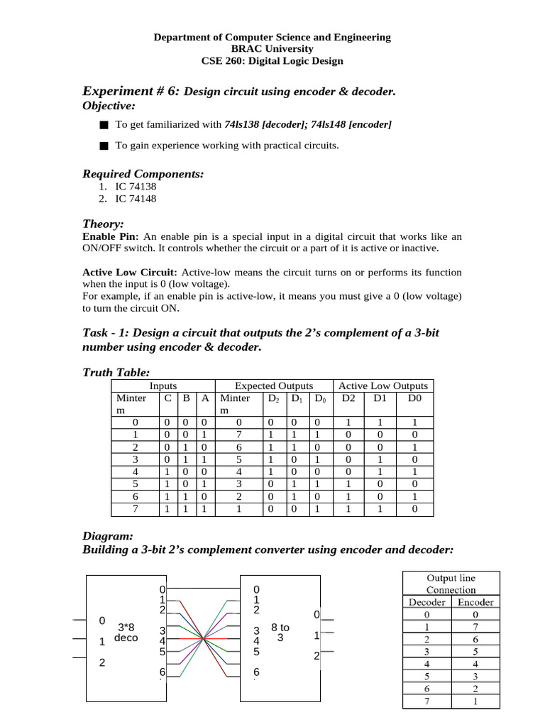 Cse260 Lab6 Task | PDF | Digital Electronics | Electronic Circuits