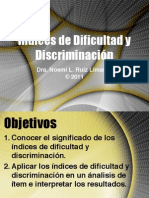 Indices Dificultad y Discriminacion