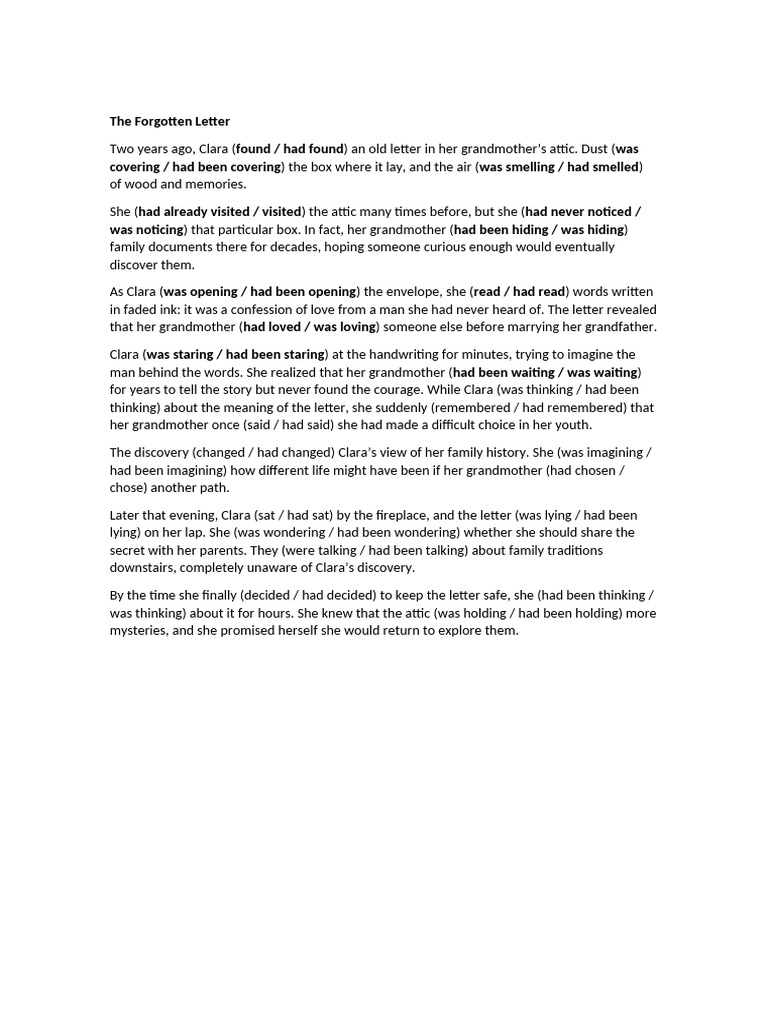 The Forgotten Letter the PAST | PDF