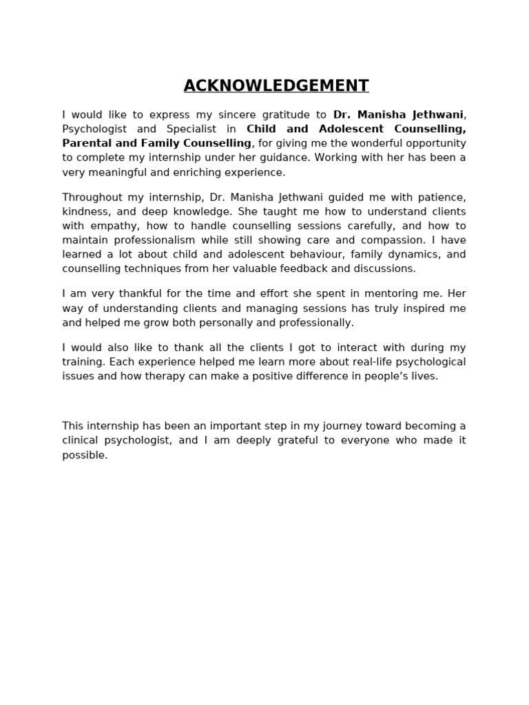 Acknowledgement | PDF