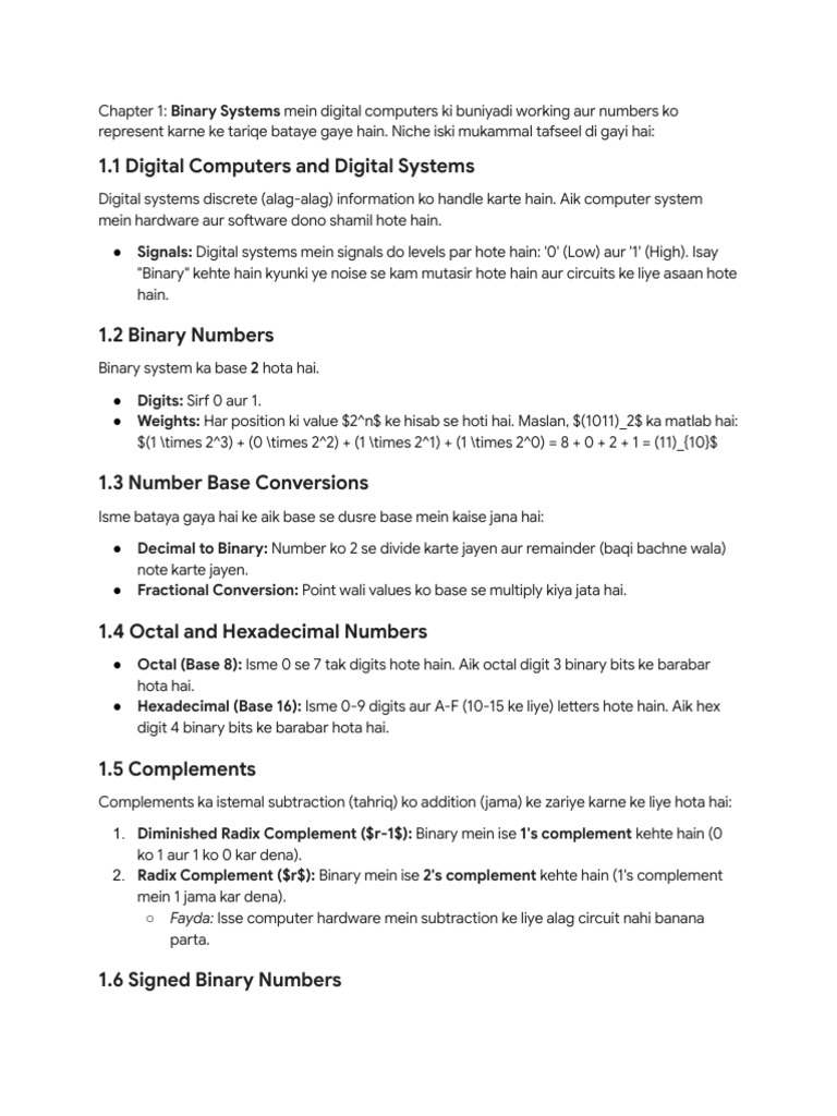 Chapter 1_ Digital Systems Details | PDF | Binary Coded Decimal ...