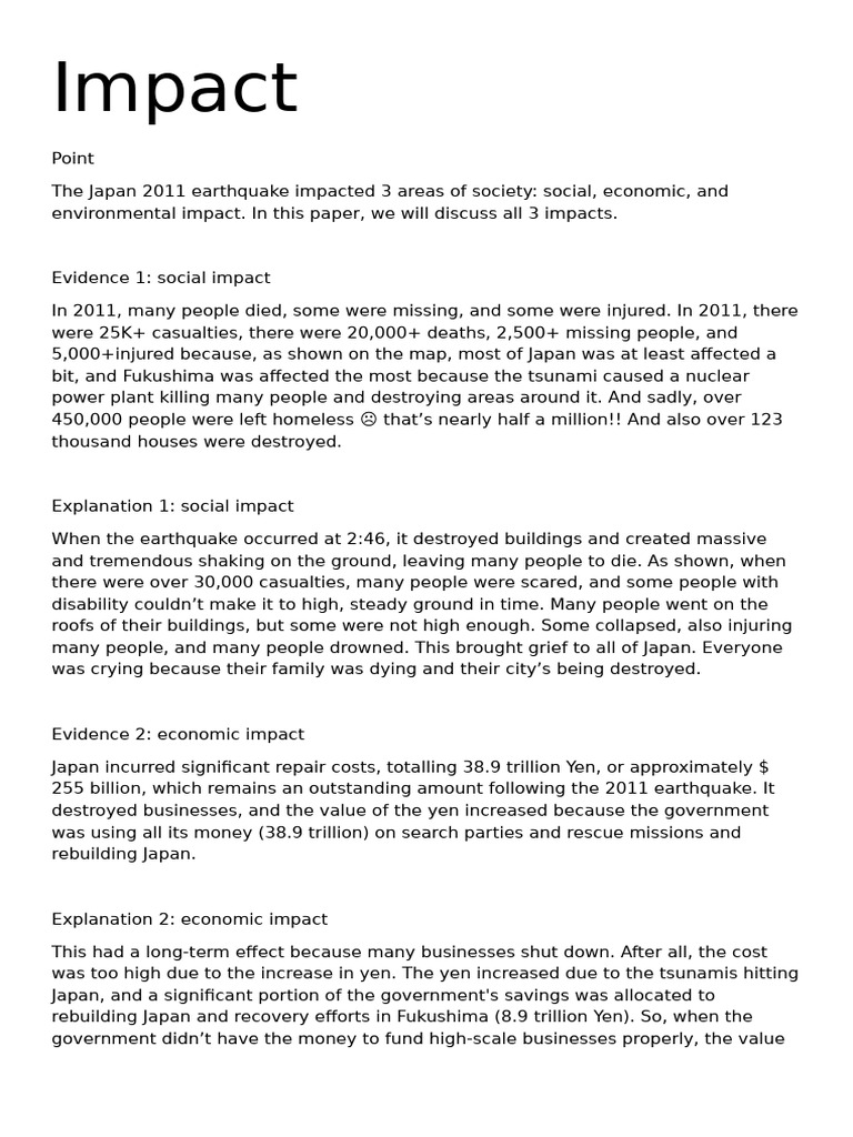 PEEL Paragraph Draft 1 Geography | PDF | Disasters | Earthquakes