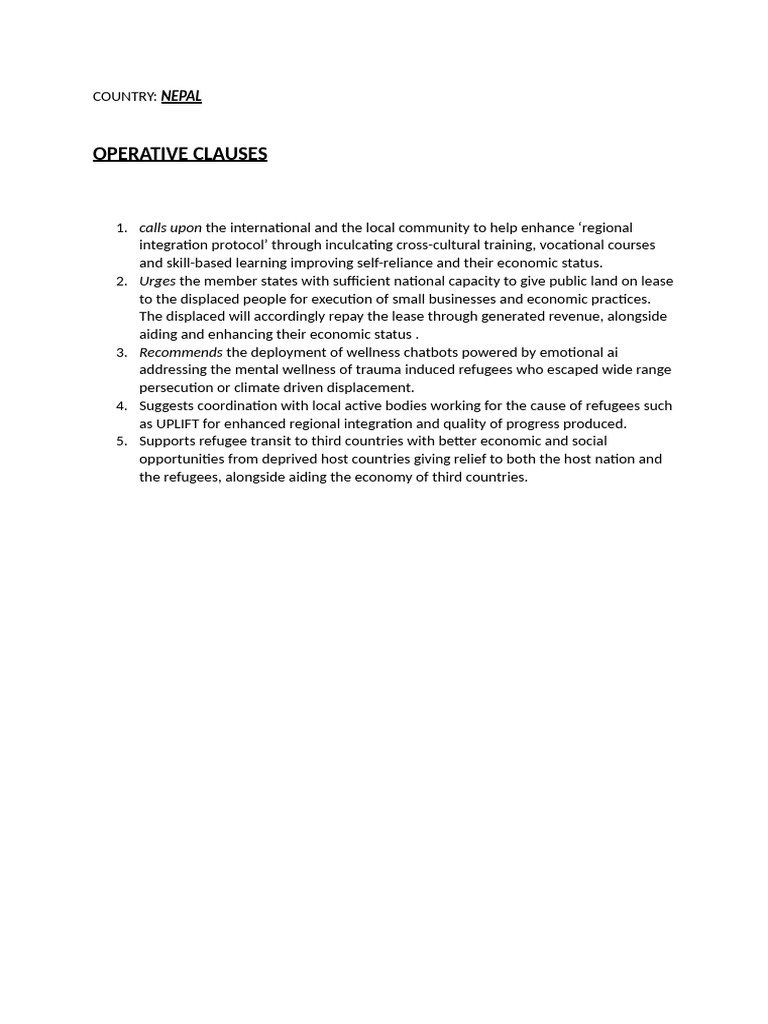 Nepal Operative Clause | PDF